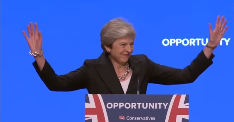 Theresa May at the 2018 Conservative Party Conference