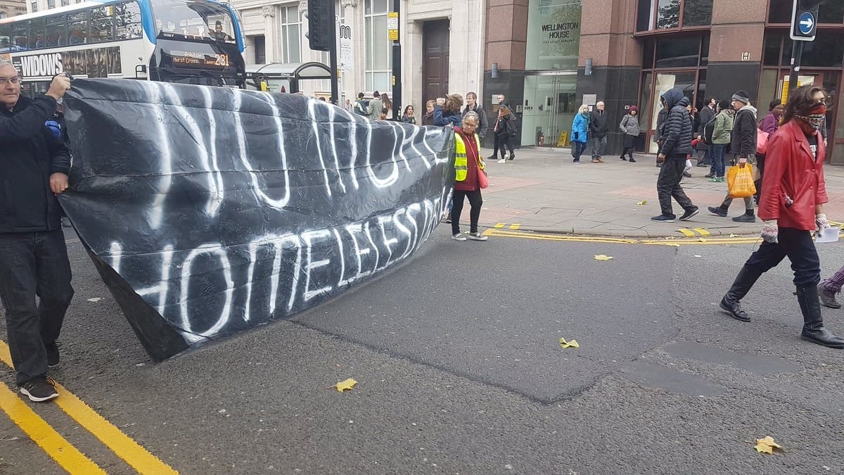 People protesting on the streets of Manchester