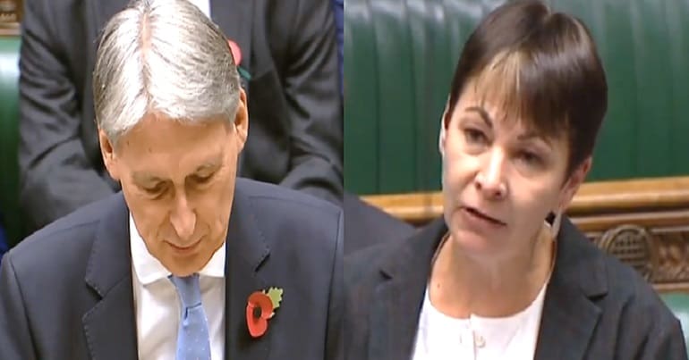 Philip Hammond and Caroline Lucas