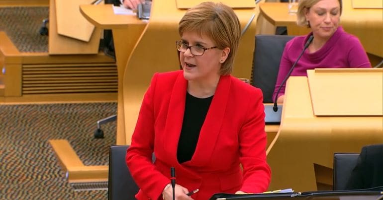 Nicola Sturgeon in Holyrood
