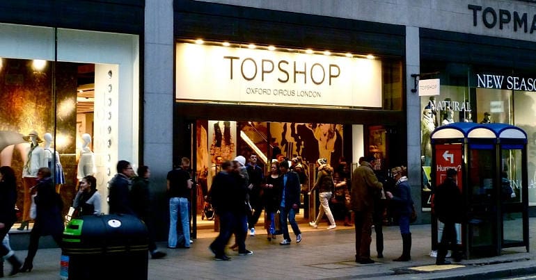 A top shop store on oxford street