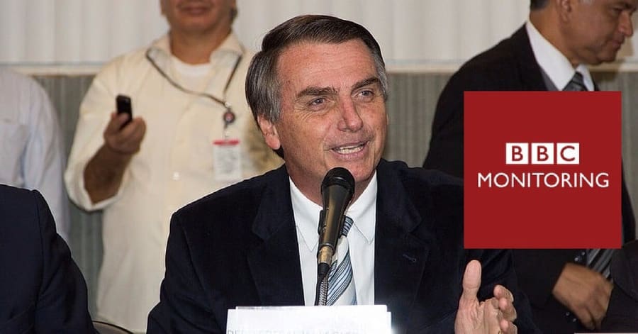 Bolsonaro and BBC Monitoring logo