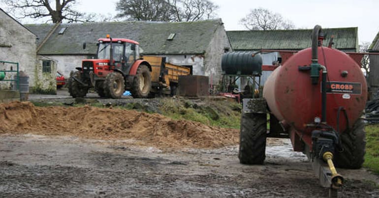 A dairy farm in the UK