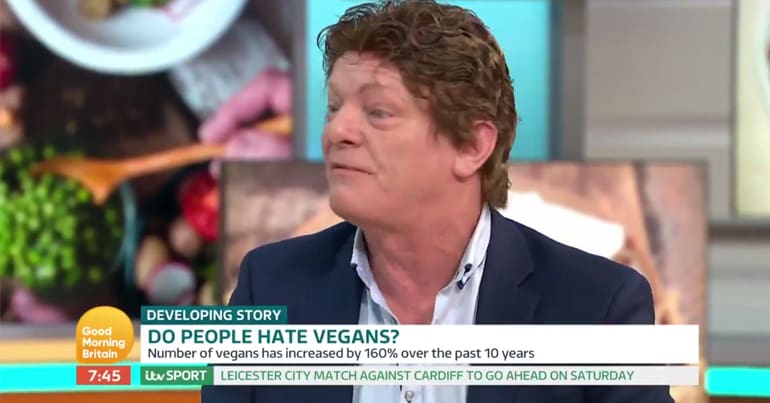 Niall Boylan ranting about being vegan on Good Morning Britain