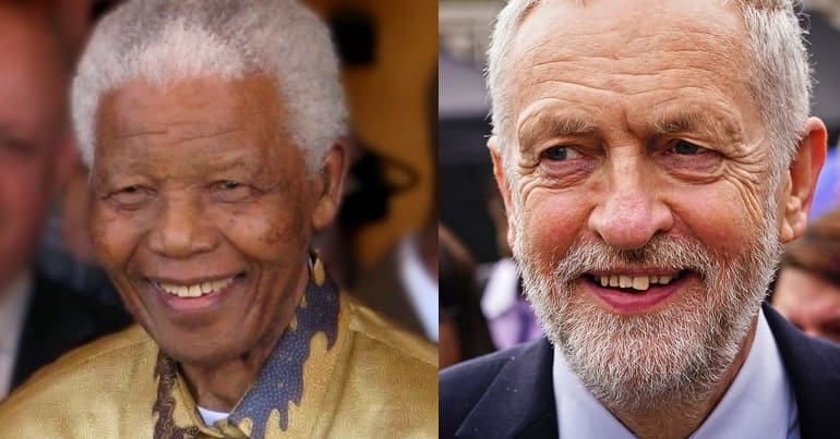 Nelson Mandela and Jeremy Corbyn