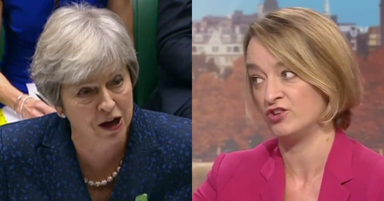 Theresa May and Laura Kuenssberg