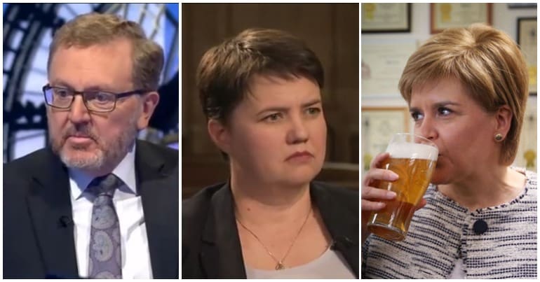 images of David Mundell, Ruth Davisdon and Nicola Sturgeon