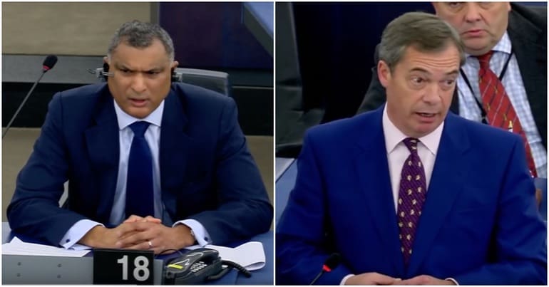 Syed Kamall and Nigel Farage at the EU Parliament