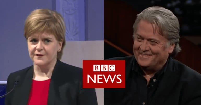 Nicola Sturgeon and Steve Bannon