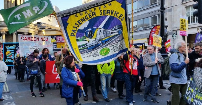 Anti-fascist Demo - European Passenger Services RMT - 1411 x 711