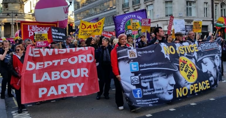 Anti-fascist Demo - Orgreave and Lewisham Labour - 770 x 403