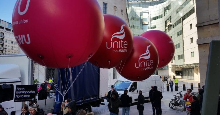 Anti-fascist Demo - UNITE baloons - No 1 1500 x 843