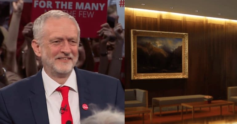 Jeremy Corbyn and banking interior