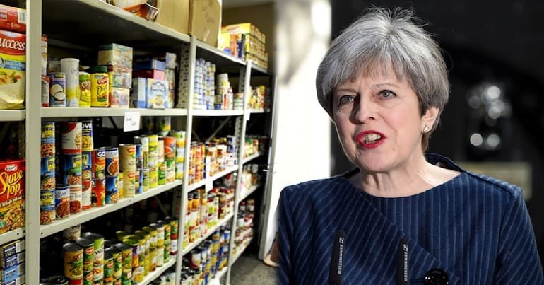 Tins of food and Theresa May