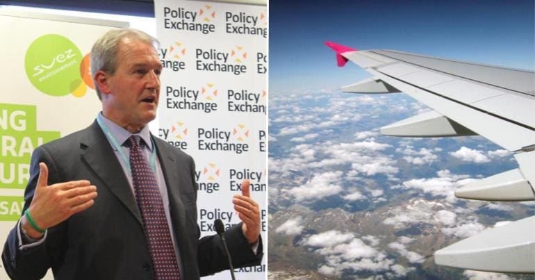Owen Paterson MP and stock photo from plane