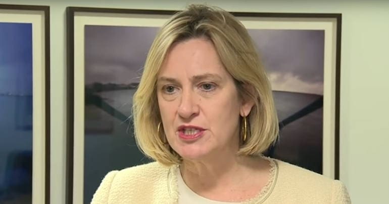 Amber Rudd being interviewed after her appointment as DWP secretary