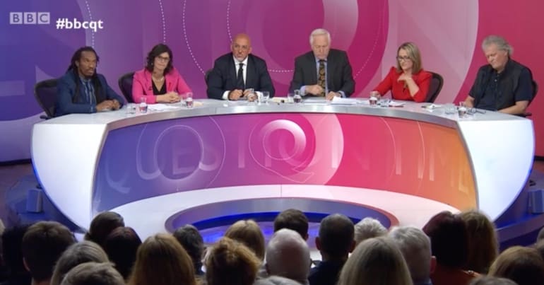 Benjamin Zephaniah on Question Time panel
