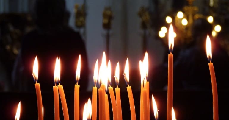 Candles in a church
