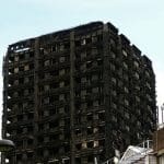 An image of Grenfell Tower, after the blaze.