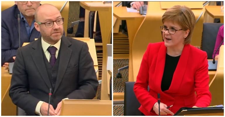 Nicola Sturgeon and Patrick Harvie in Holyrood