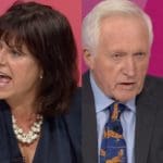 Tory Claire Perry next to David Dimbleby on BBCQT