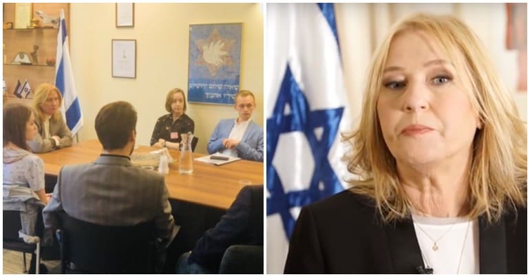 A meeting of Labour members with former Israeli foreign minister, Tzipi Livni