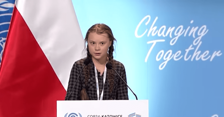 Greta Thunberg speaking at the UN plenary