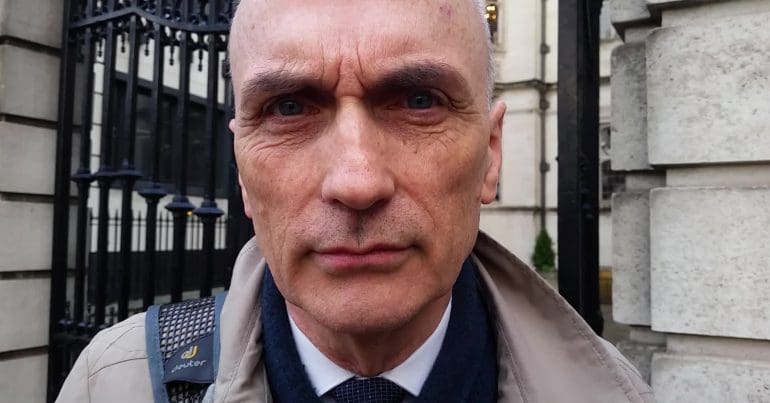 Chris Williams MP outside of 2 Temple Place on 19 December 20187