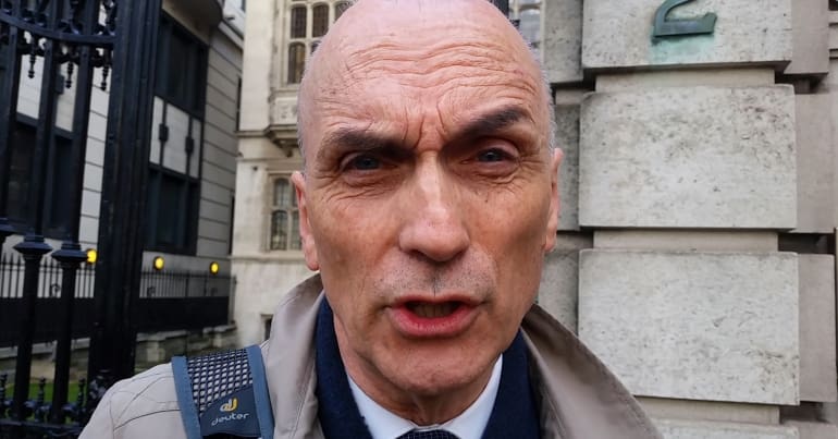 Chris Williamson outside 2 Temple Place Institute for Statecraft