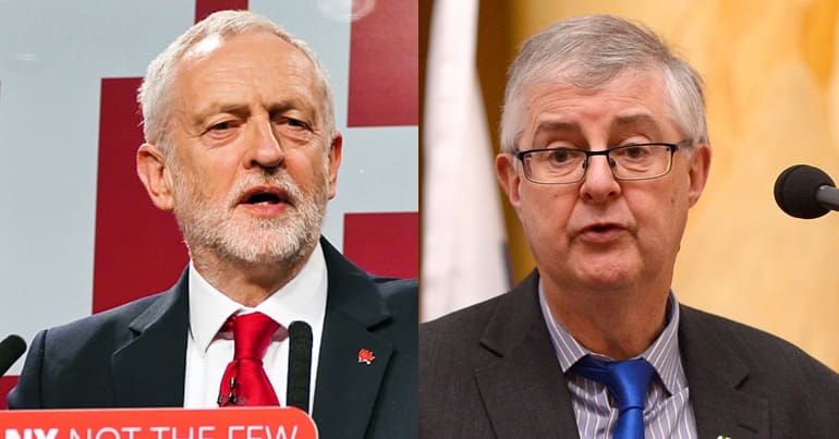 Jeremy Corbyn and Mark Drakeford