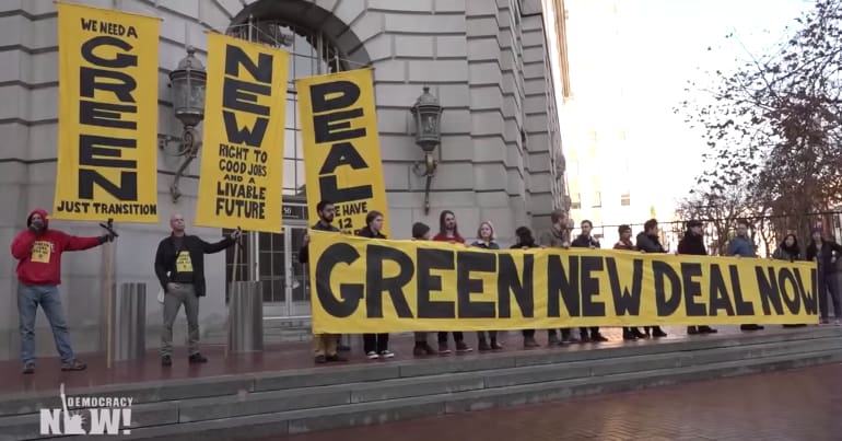 Green New Deal demonstrators.