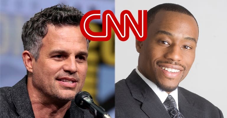Mark Ruffalo, Marc Lamont Hill, and CNN logo