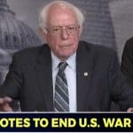 Senator Bernie Sanders denouncing war in Yemen.