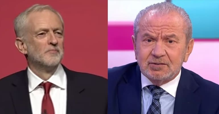 Jeremy Corbyn and Alan Sugar