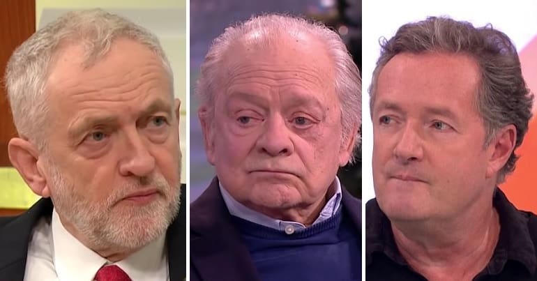 Jeremy Corbyn, David Jason and Piers Morgan