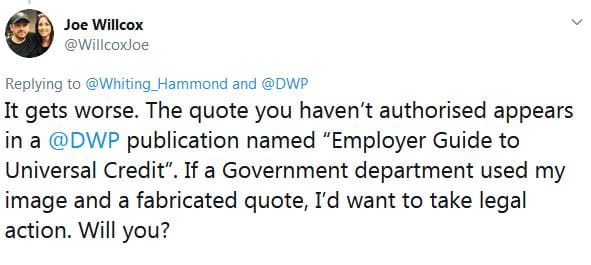 A tweet from @WillcoxJoe