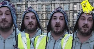 4 of the same yellow-vest fascist protestor outside parliament