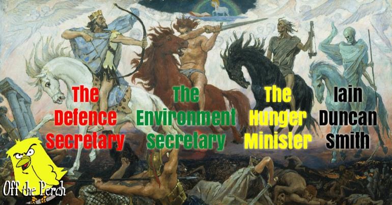 Image of the four horsemen of the apocalypse named after Tory ministers