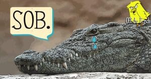 A crying crocodile