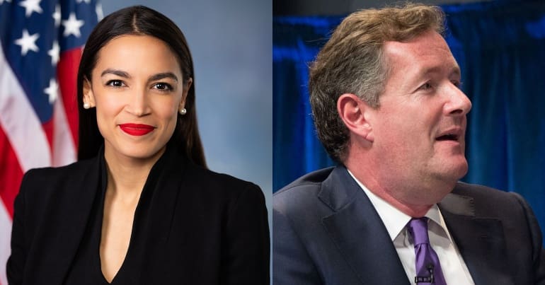 AOC and Piers Morgan