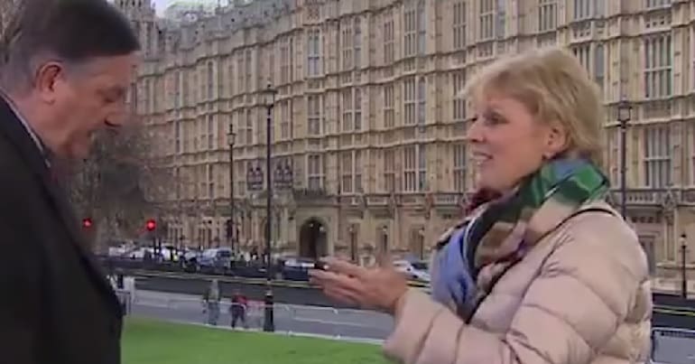 Anna Soubry outside parliament