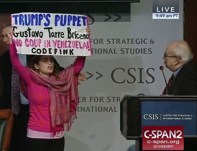 Code pink no two Hands Off Venezuella