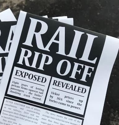 Grayling (Left) Rail Rip Off leaflet (Right)