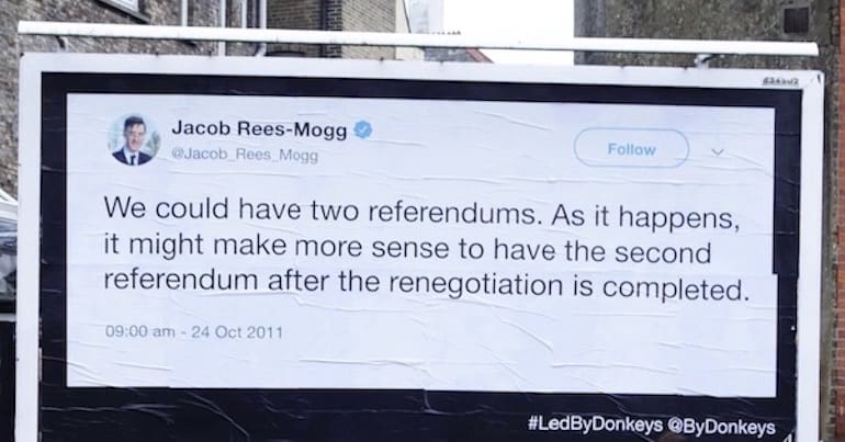 Led By Donkeys Rees Mogg billboard