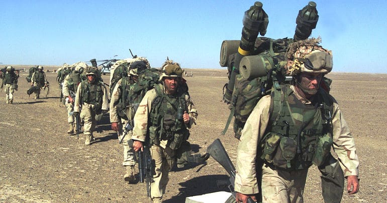 An image from the 2001 US invasion of Afghanistan.