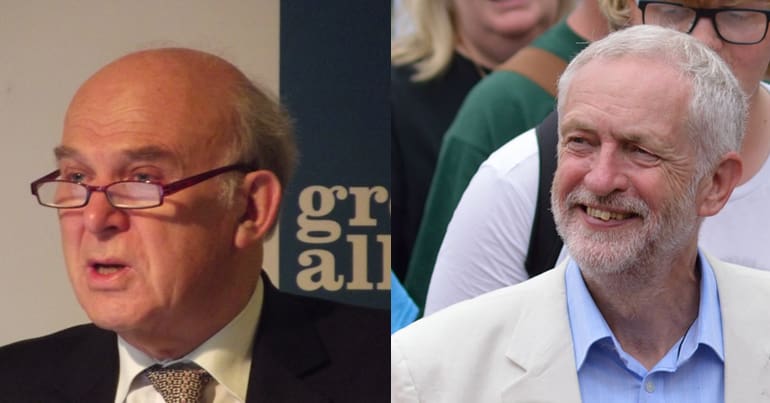 Vince Cable and Jeremy Corbyn