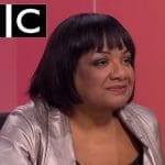 Diane Abbott and BBC logo