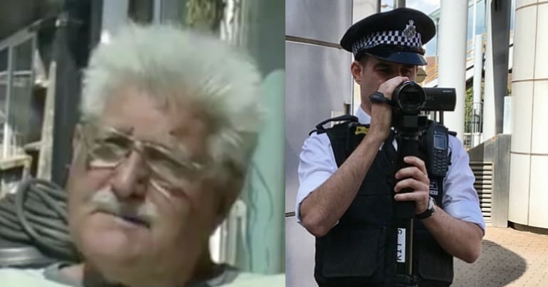 John Catt and police officer with camera