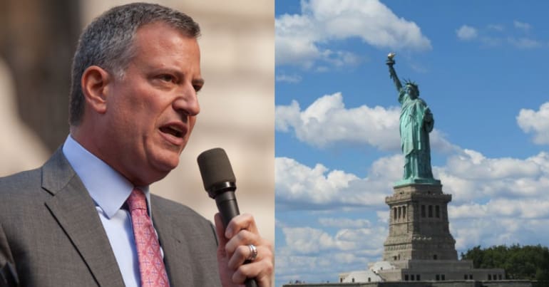 New York City Mayor Bill de Blasio.