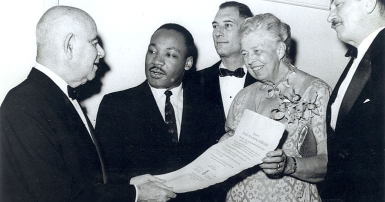 Martin Luther King, Jr. meets establishment figures in 1961.